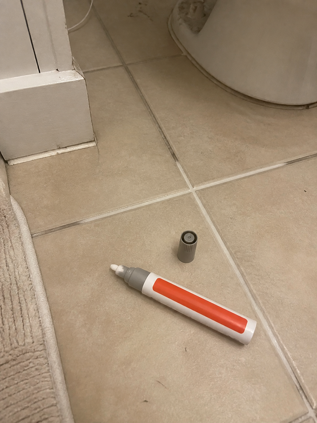 Customer bathroom floor grout refresh photo