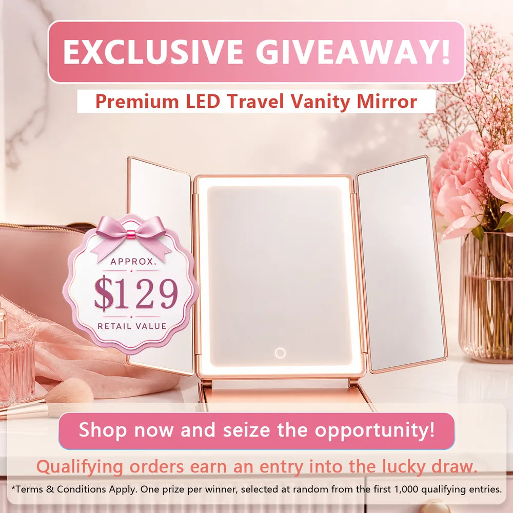 Exclusive giveaway premium LED travel vanity mirror