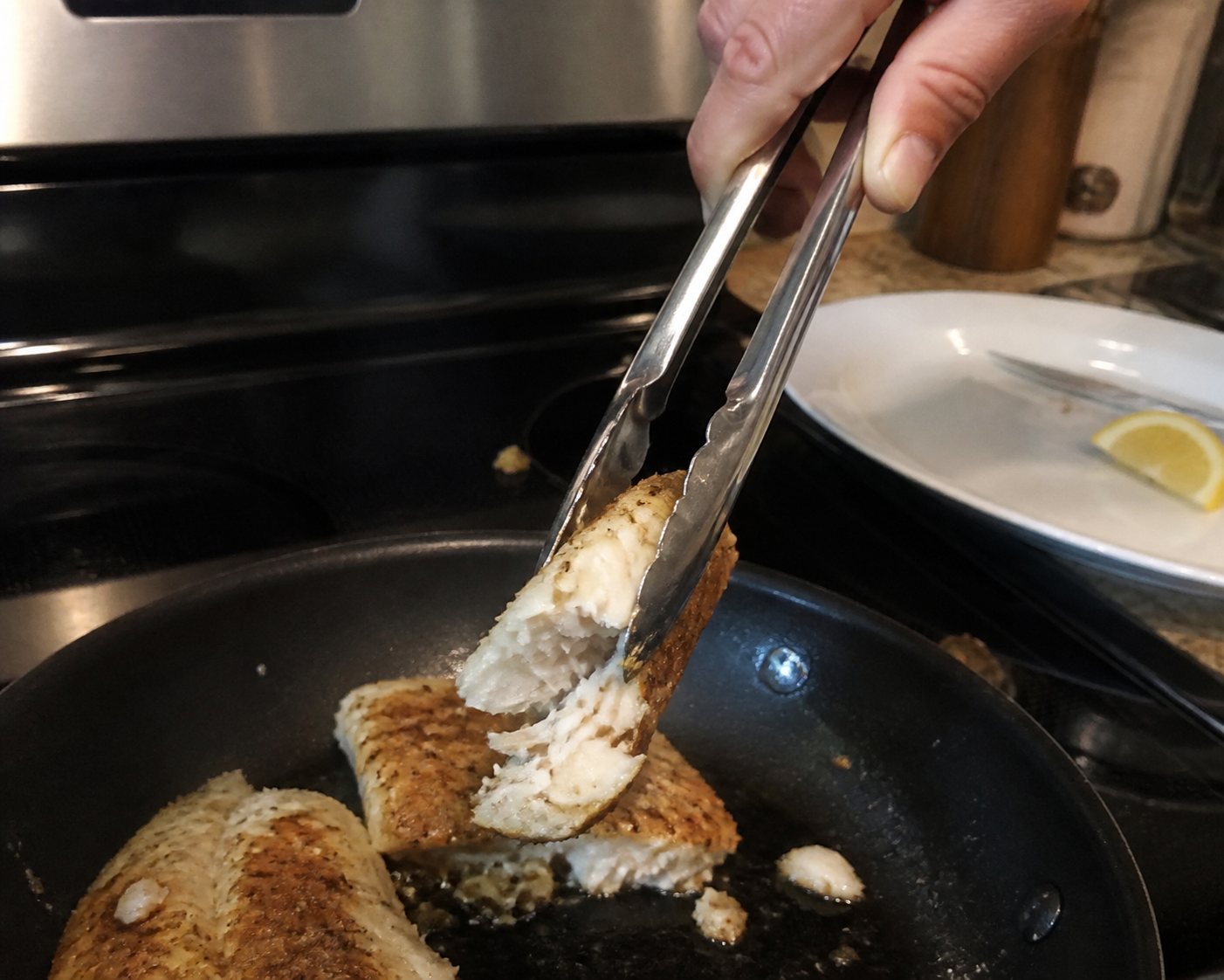 Fish breaking apart when lifted with narrow tongs