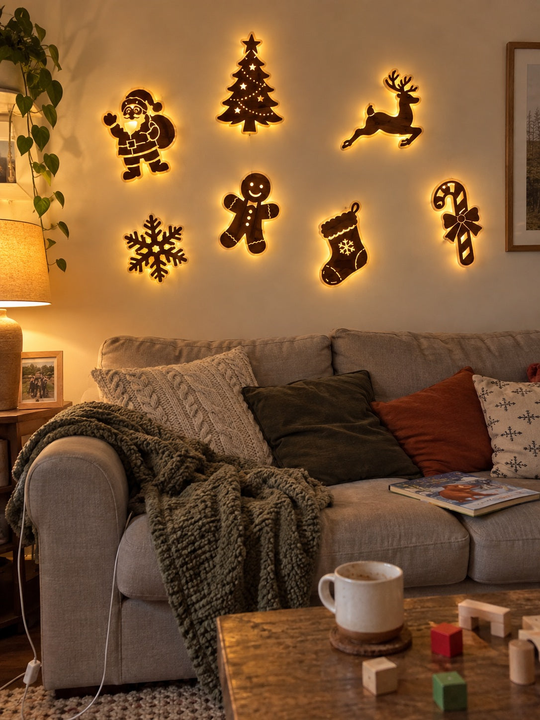 Christmas family scene set