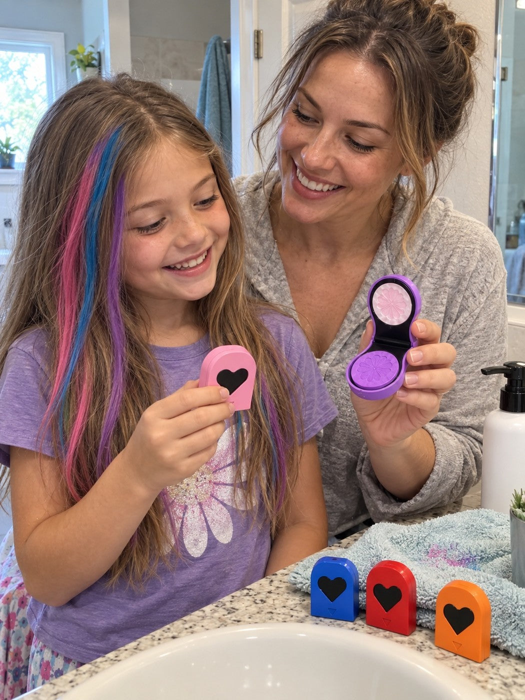 Customer review photo for twelve color hair chalk looks
