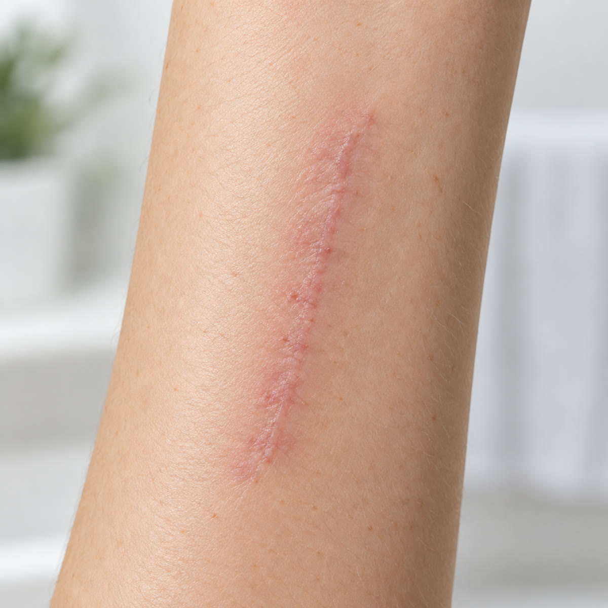 Before view of a linear arm scar