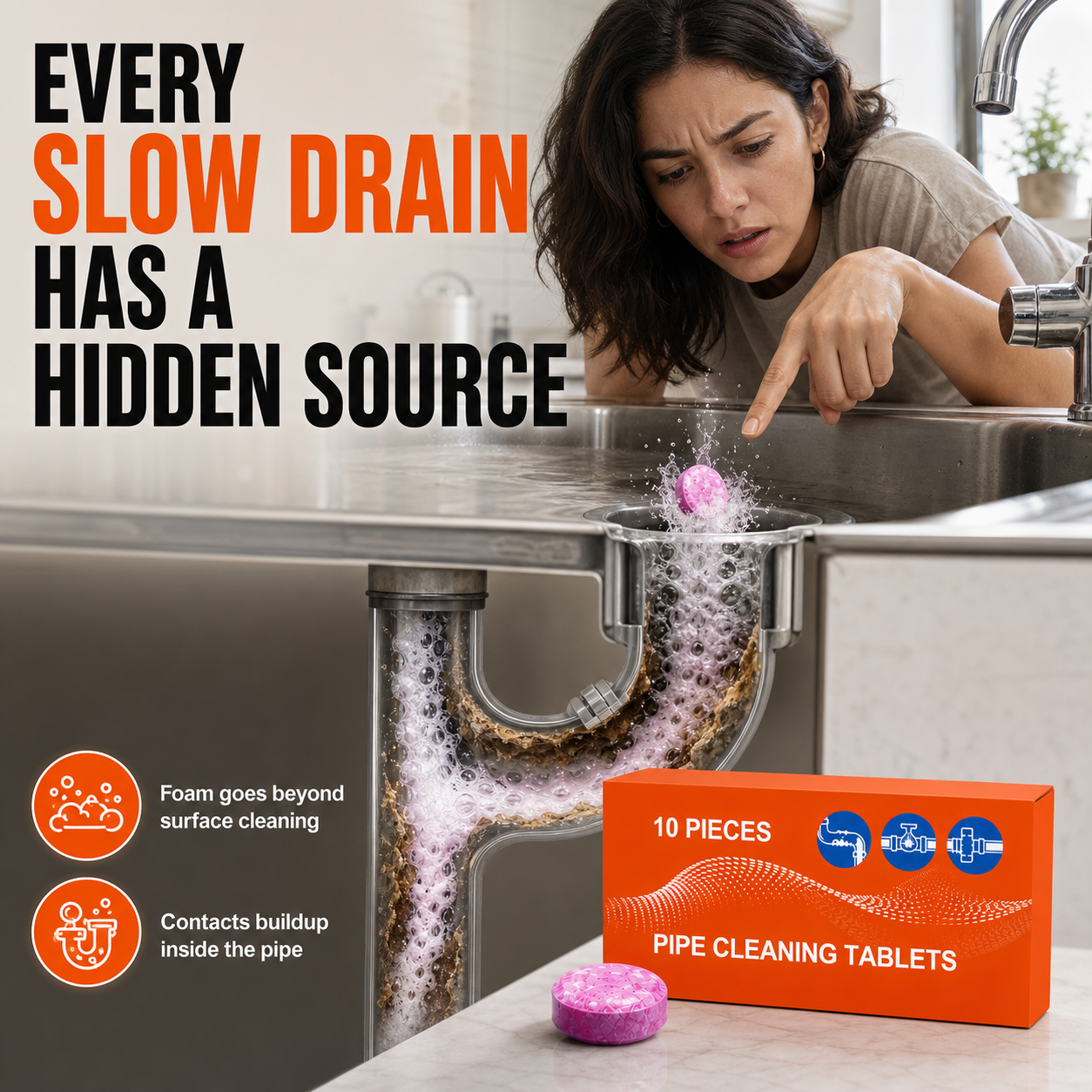 Every slow drain has a hidden source, foam goes beyond surface cleaning
