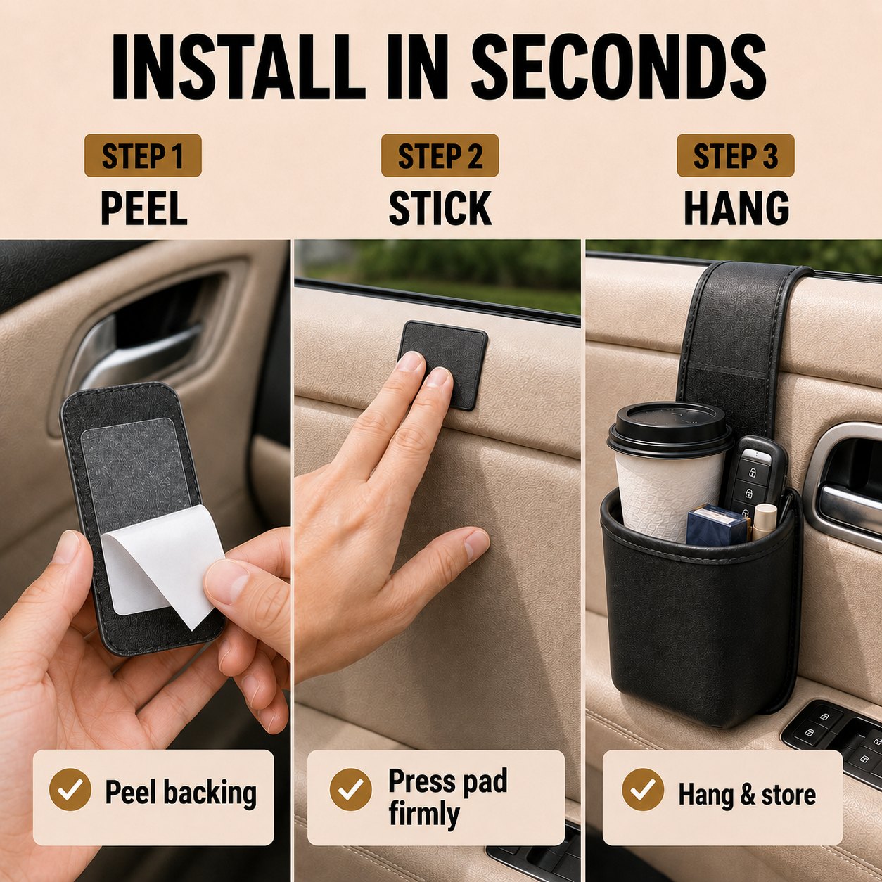 Tavelyq peel stick and store installation steps