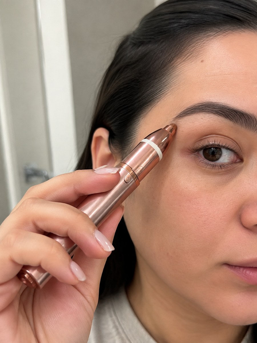 Gentle brow cleanup using the Dluvivo trimmer