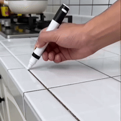 Animated grout repair pen demo on tile seams