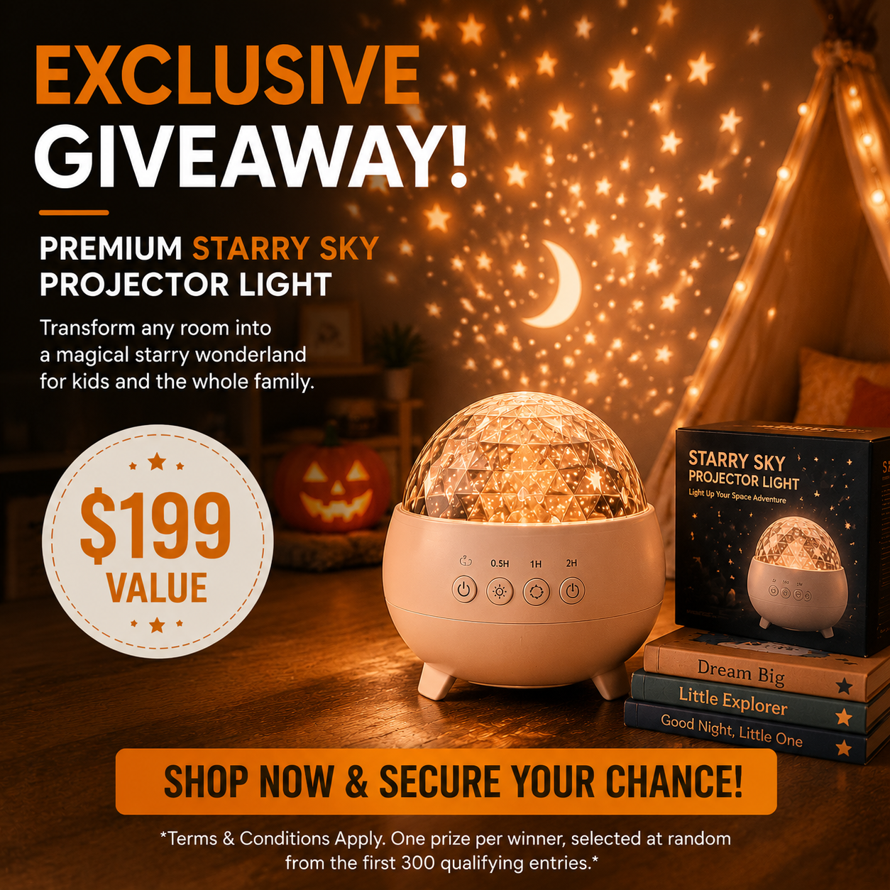 Exclusive giveaway starry sky projector light promotion