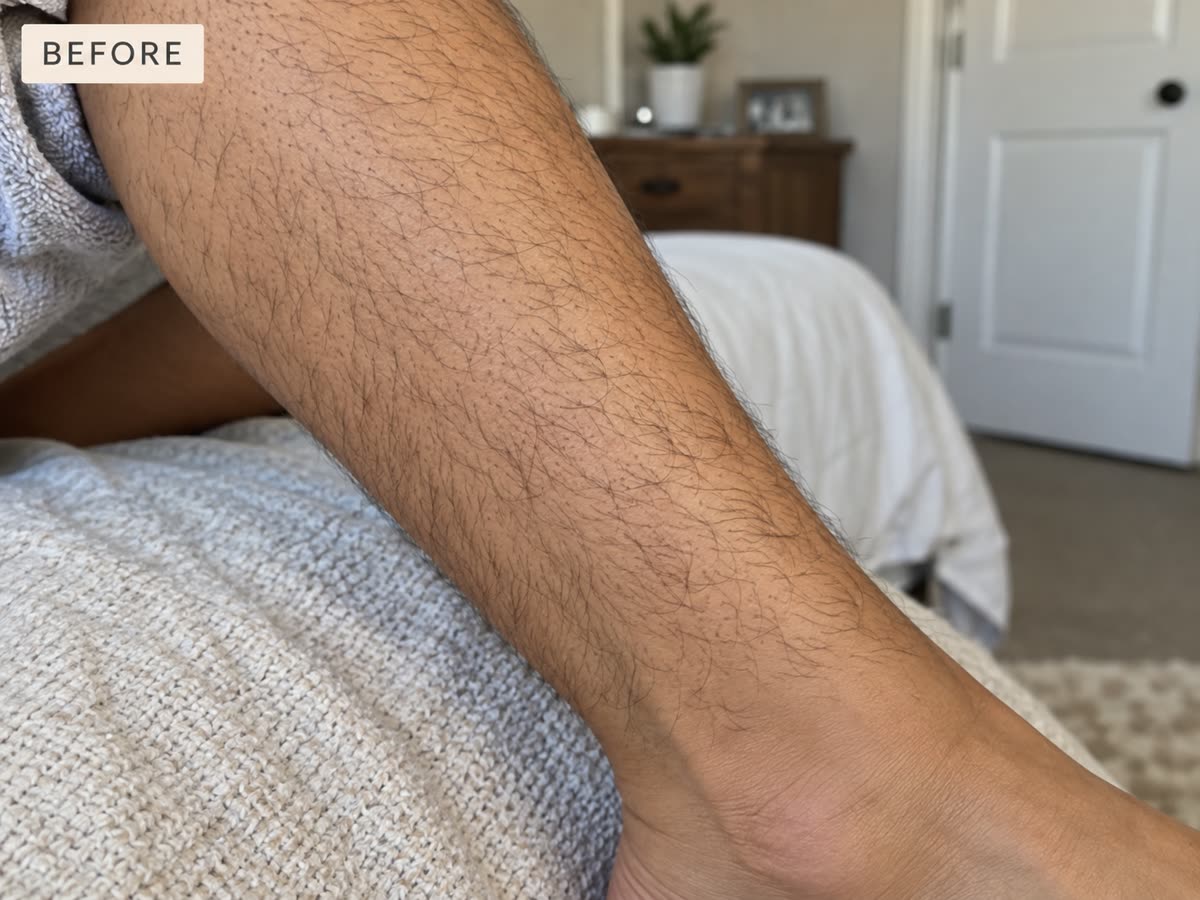 Before using crystal hair eraser on leg hair
