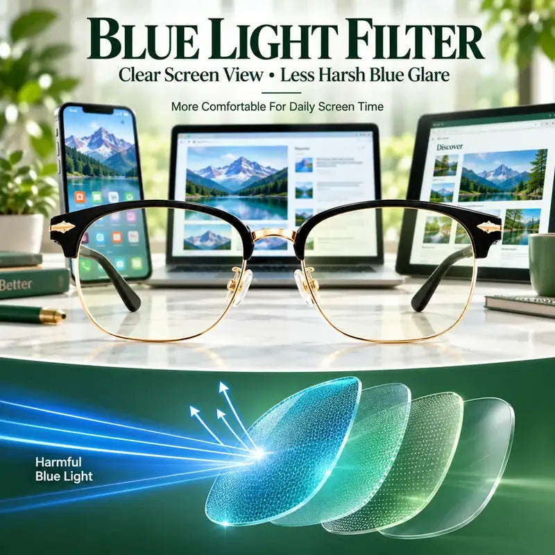 Blue light filter lens technology for clearer screen viewing