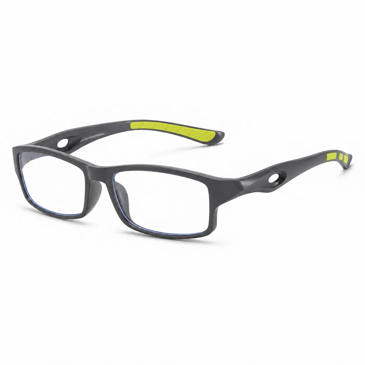 Gray and lime anti-blue presbyopic glasses frame