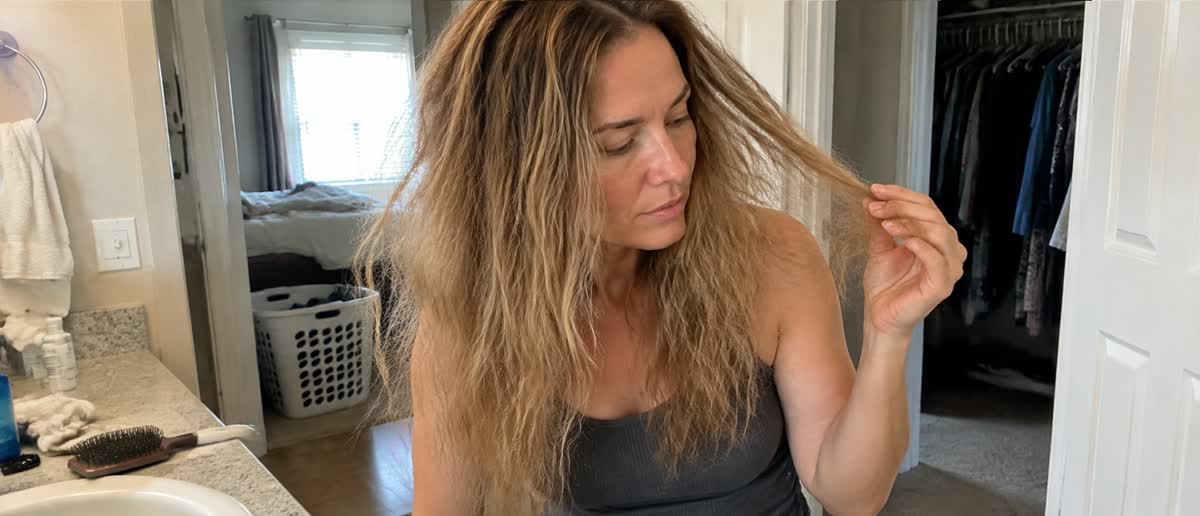 Before dry bathroom hair texture