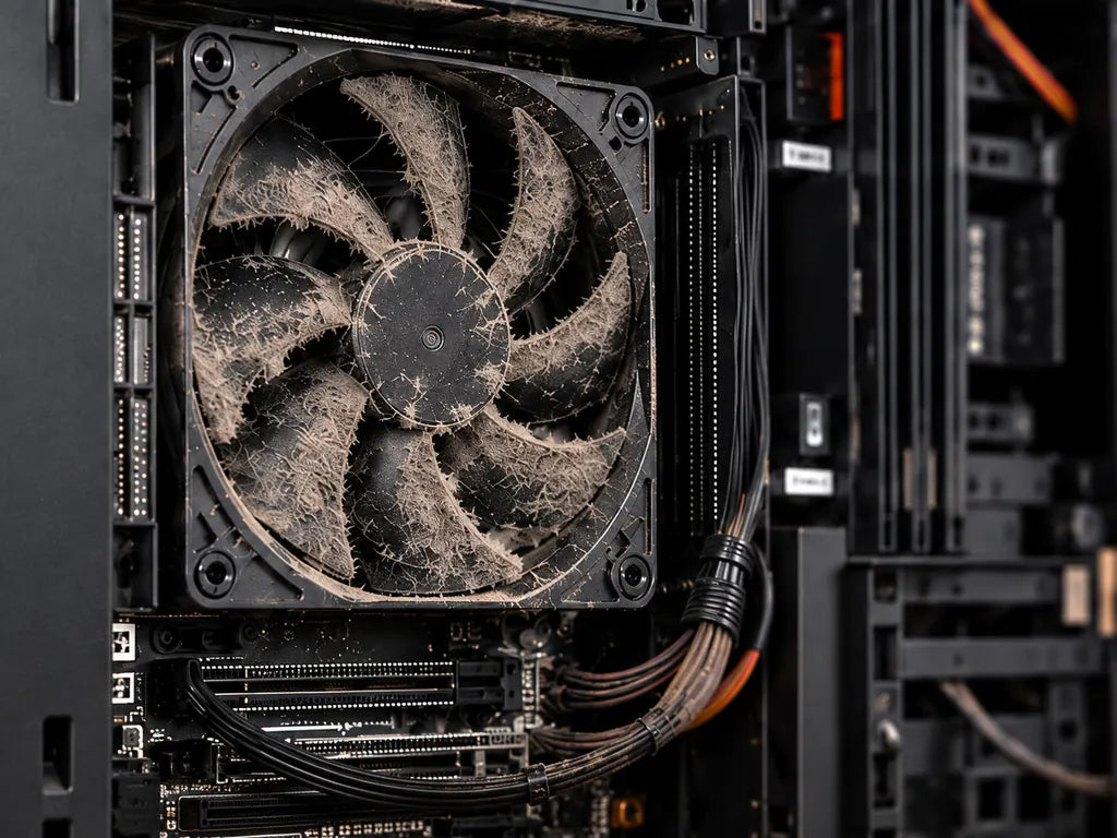 Dusty computer fan