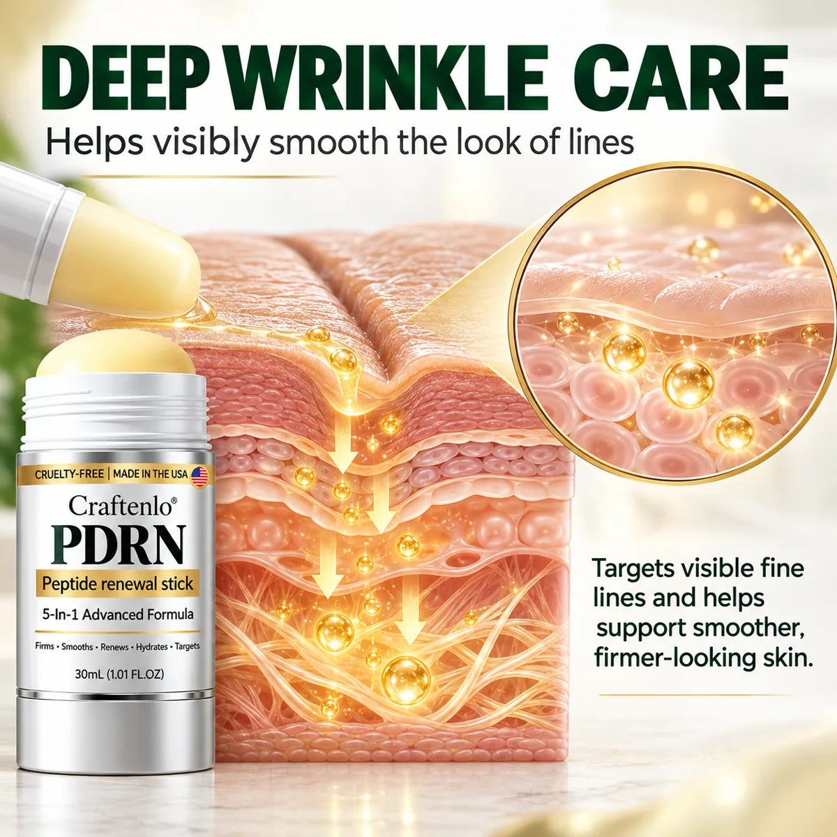 Deep wrinkle care targeted line smoothing