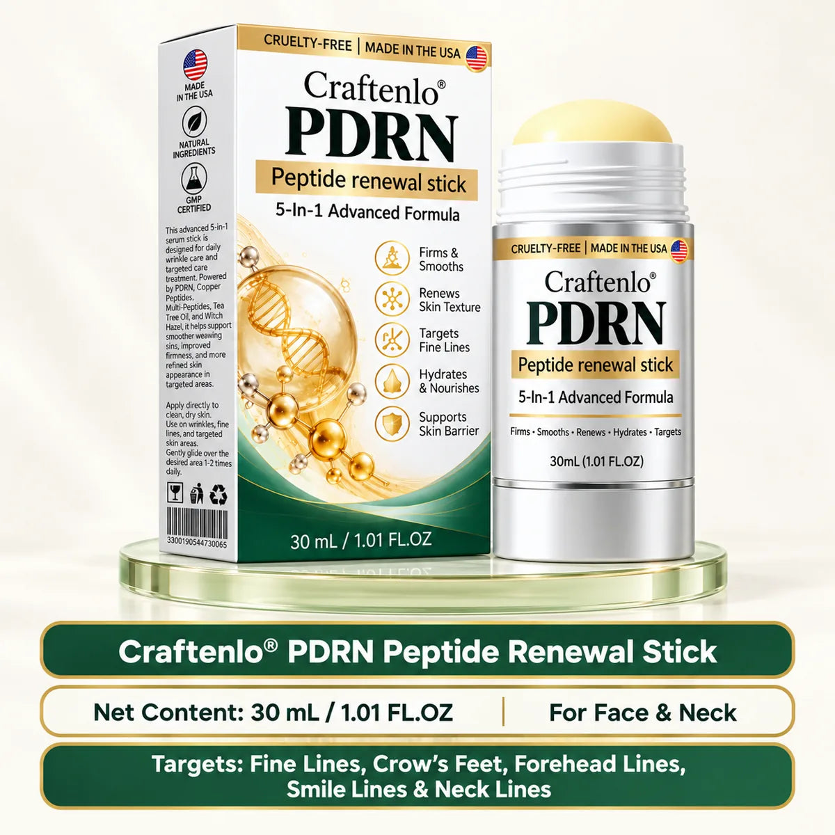 Craftenlo PDRN peptide renewal stick specifications