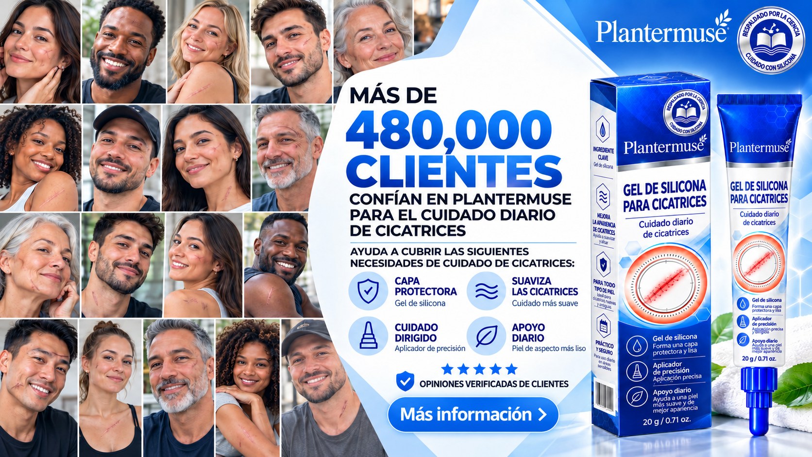Una comunidad diversa junto al empaque del gel de silicona y sus beneficios de cuidado diario