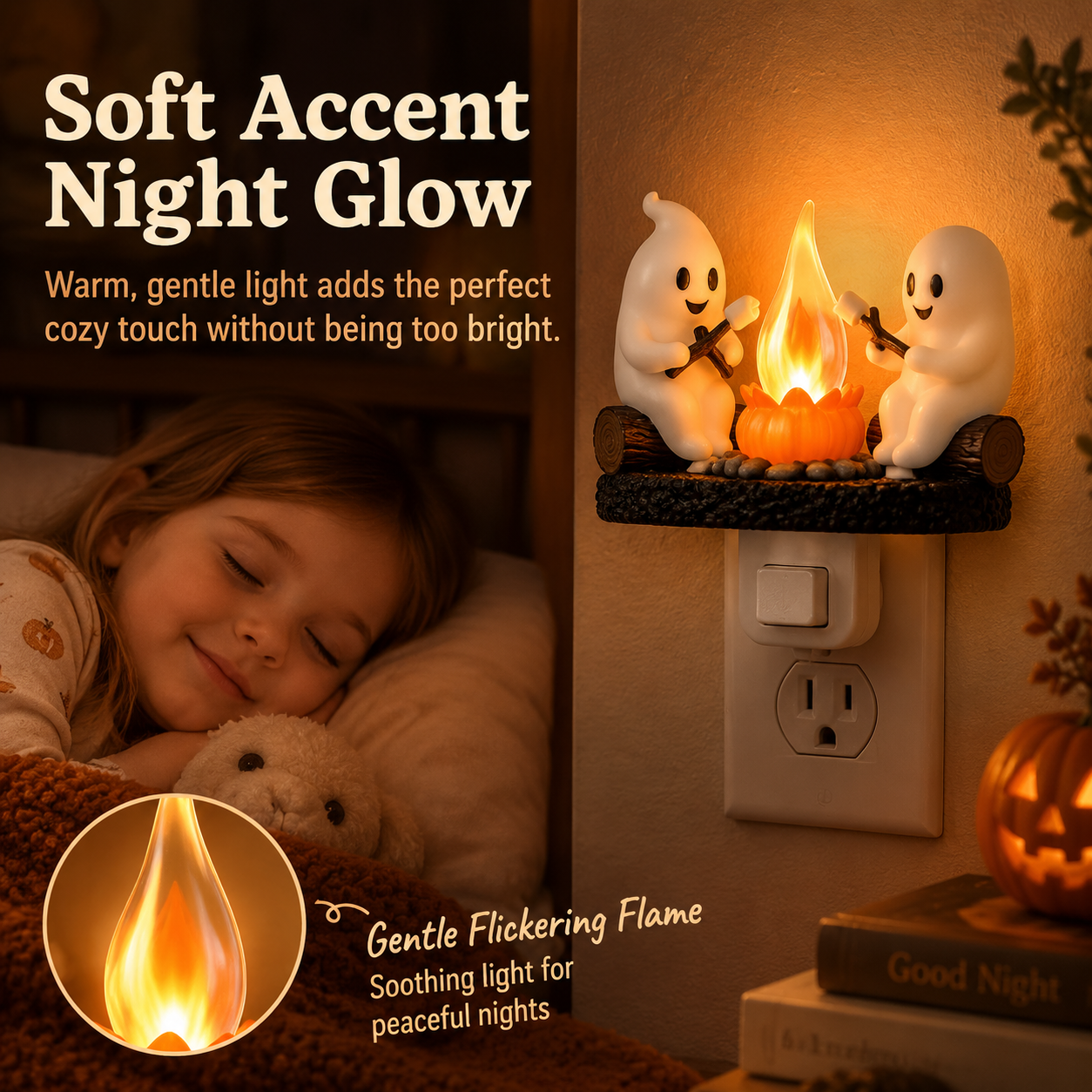 Ghost Campfire Nightlight soft accent night glow scene