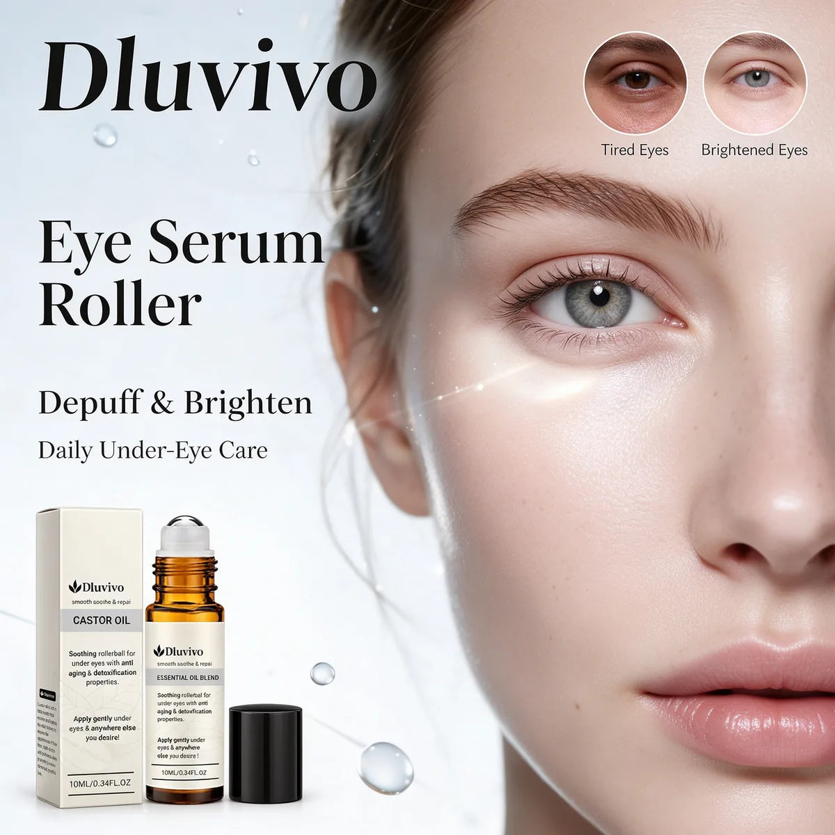 Dluvivo eye serum roller for depuff and brighten daily under-eye care