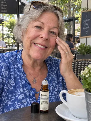 Eye roller serum used as part of a nighttime skincare routine