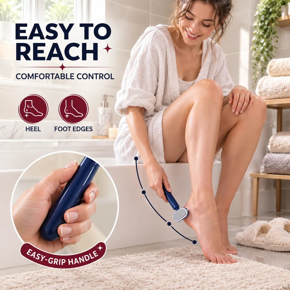 Ergonomic handle for comfortable foot care