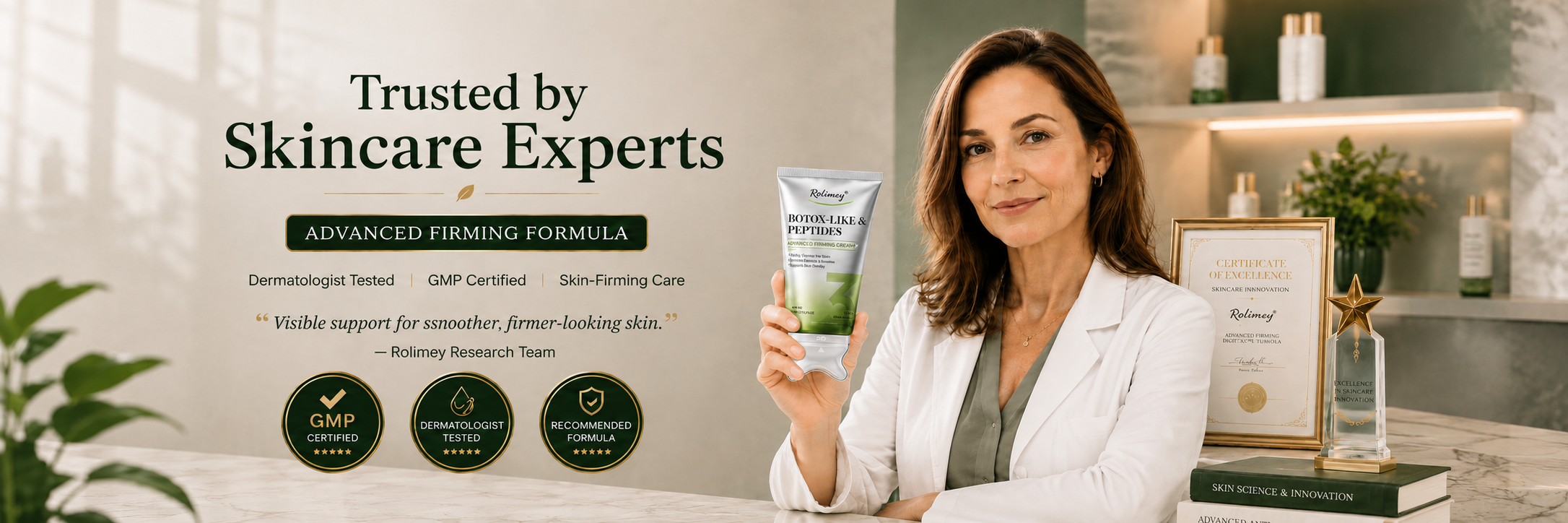 Trusted by skincare experts dermatologist tested GMP certified firming formula