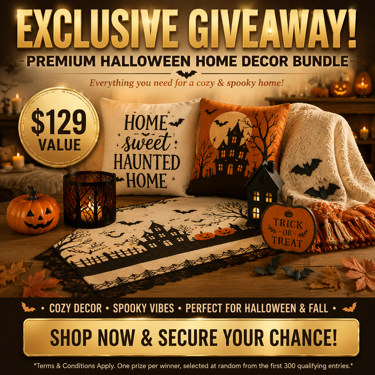 Exclusive Halloween home decor giveaway bundle graphic
