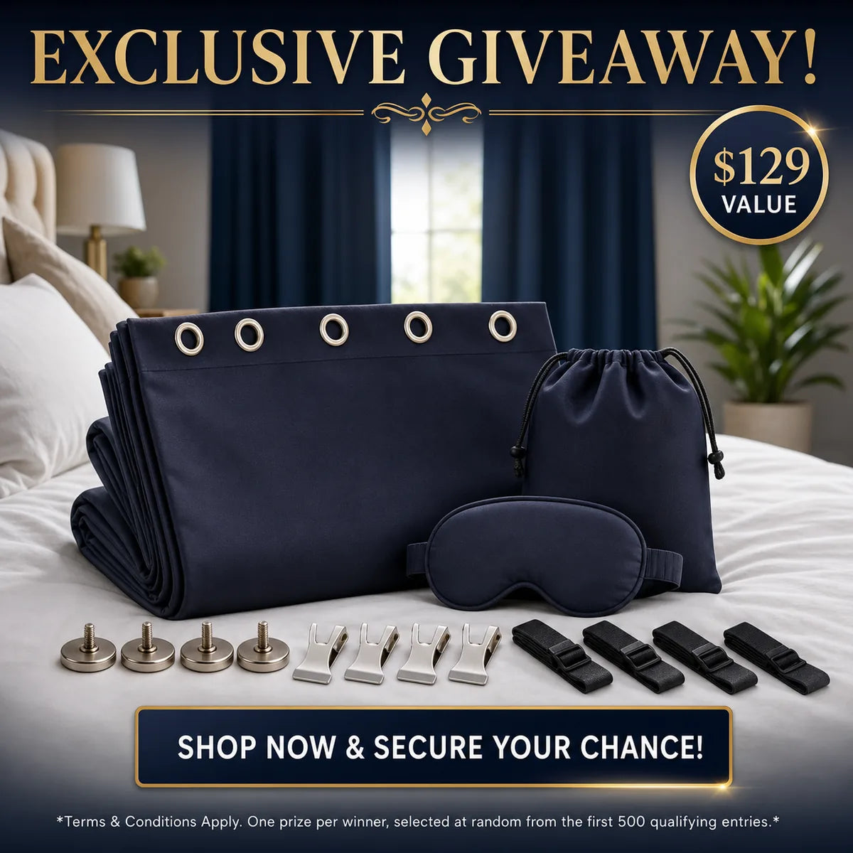 Exclusive giveaway portable blackout sleep kit poster