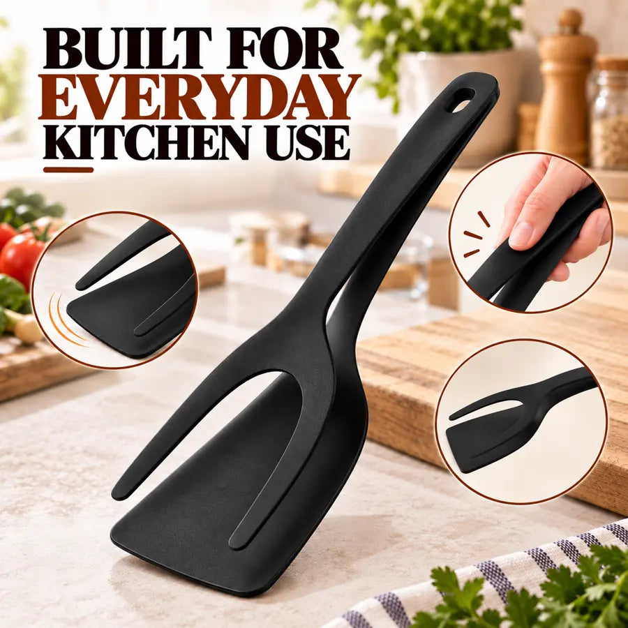 Grip and flip spatula tongs product details for everyday kitchen use