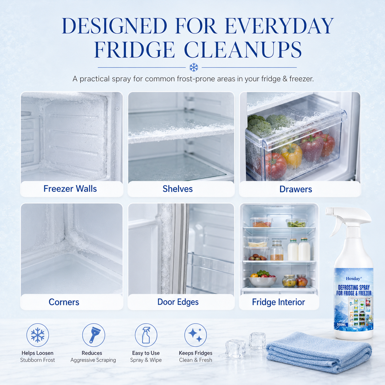 Hosday designed for everyday fridge and freezer cleanups