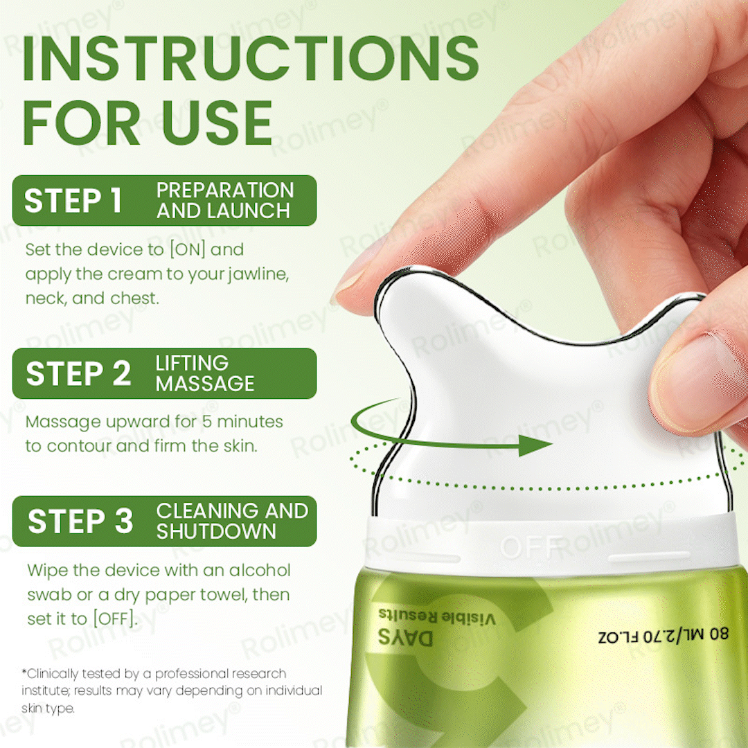 Animated instructions for Rolimey product application