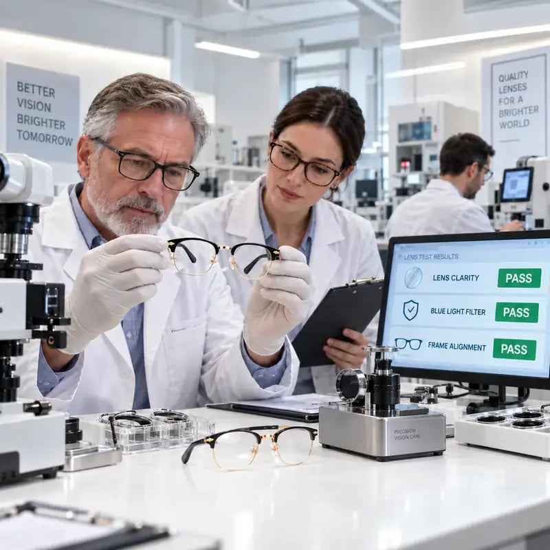 Professional lab testing for blue-light glasses quality
