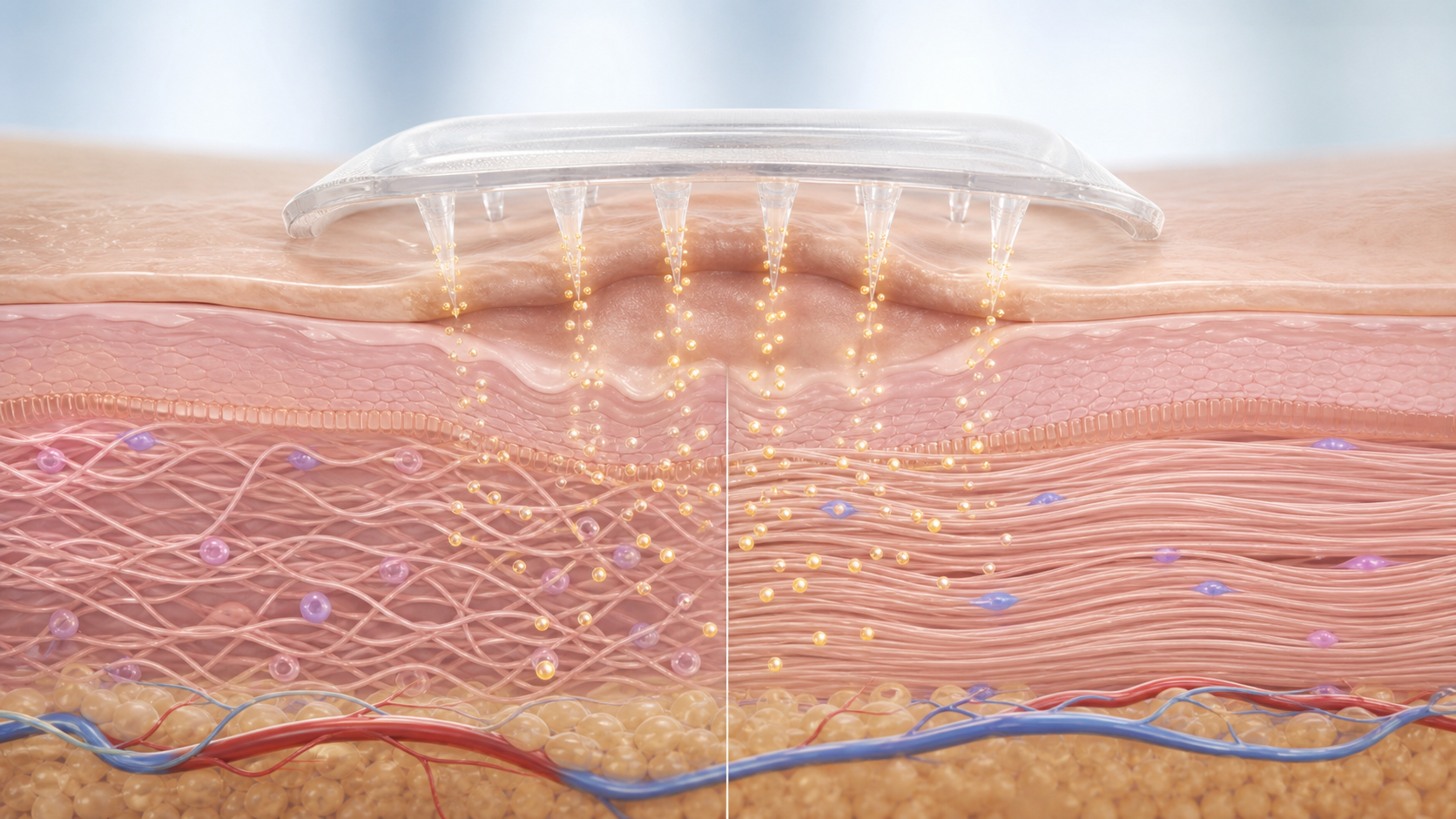 Micro-needle patch delivering active ingredients into scar care area