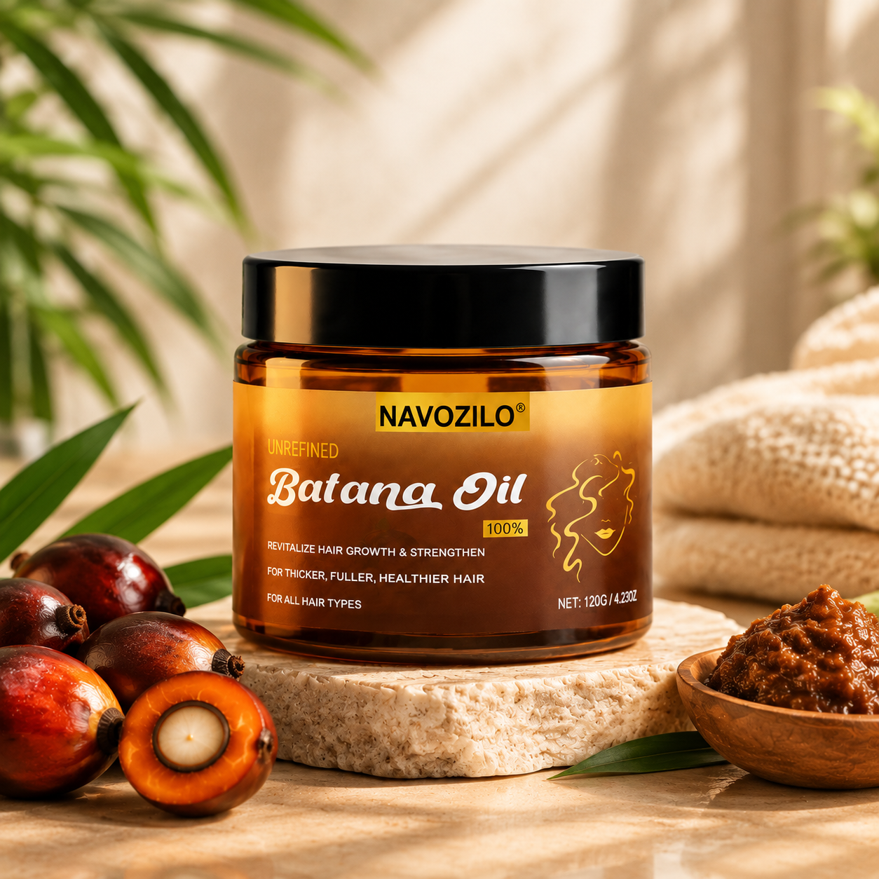 NAVOZILO Batana Oil product display