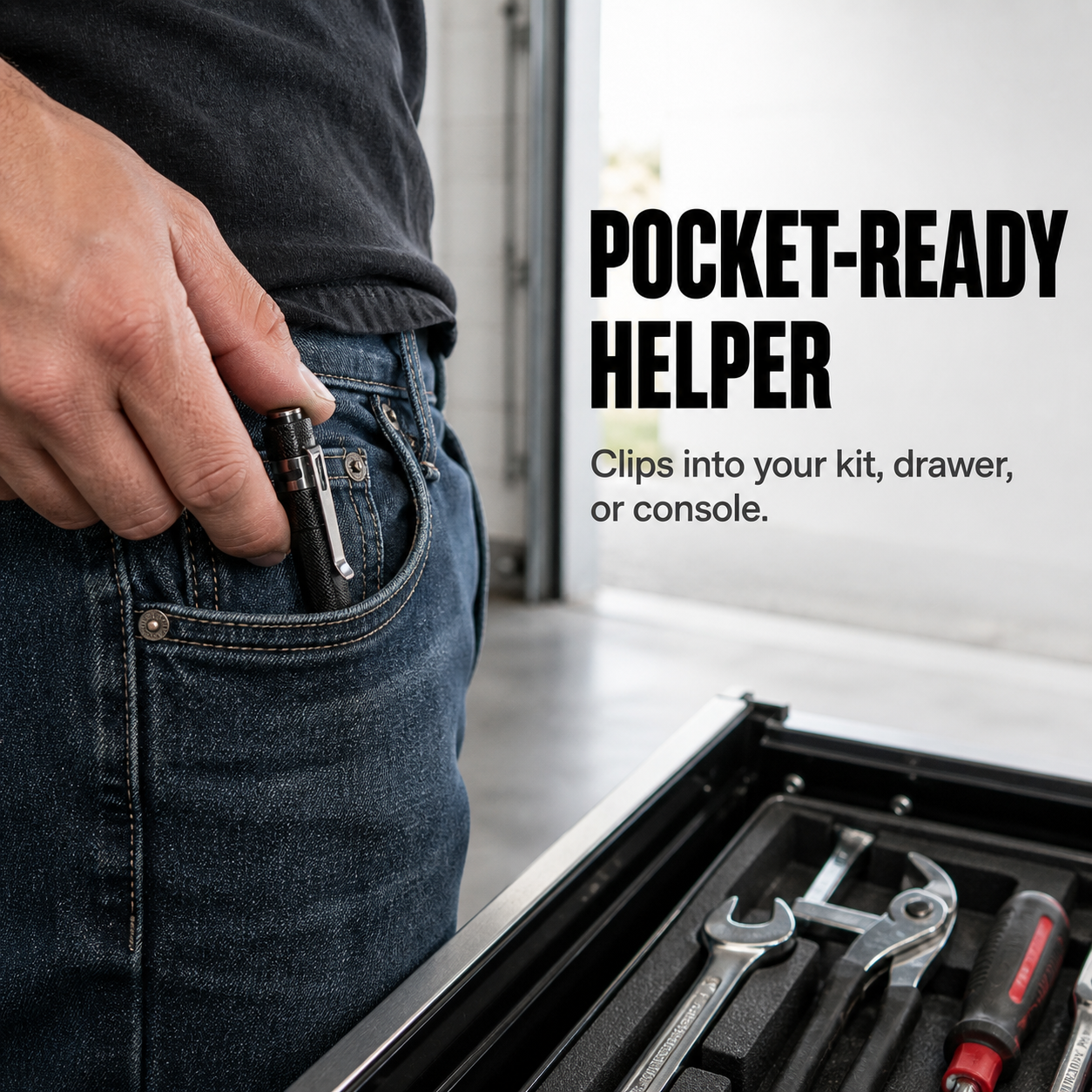 Pocket-ready magnetic telescopic flashlight