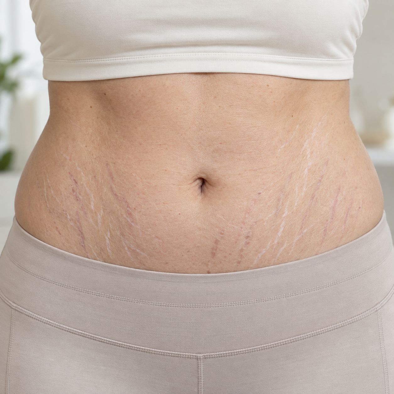 Abdominal stretch-mark appearance before a documented care routine