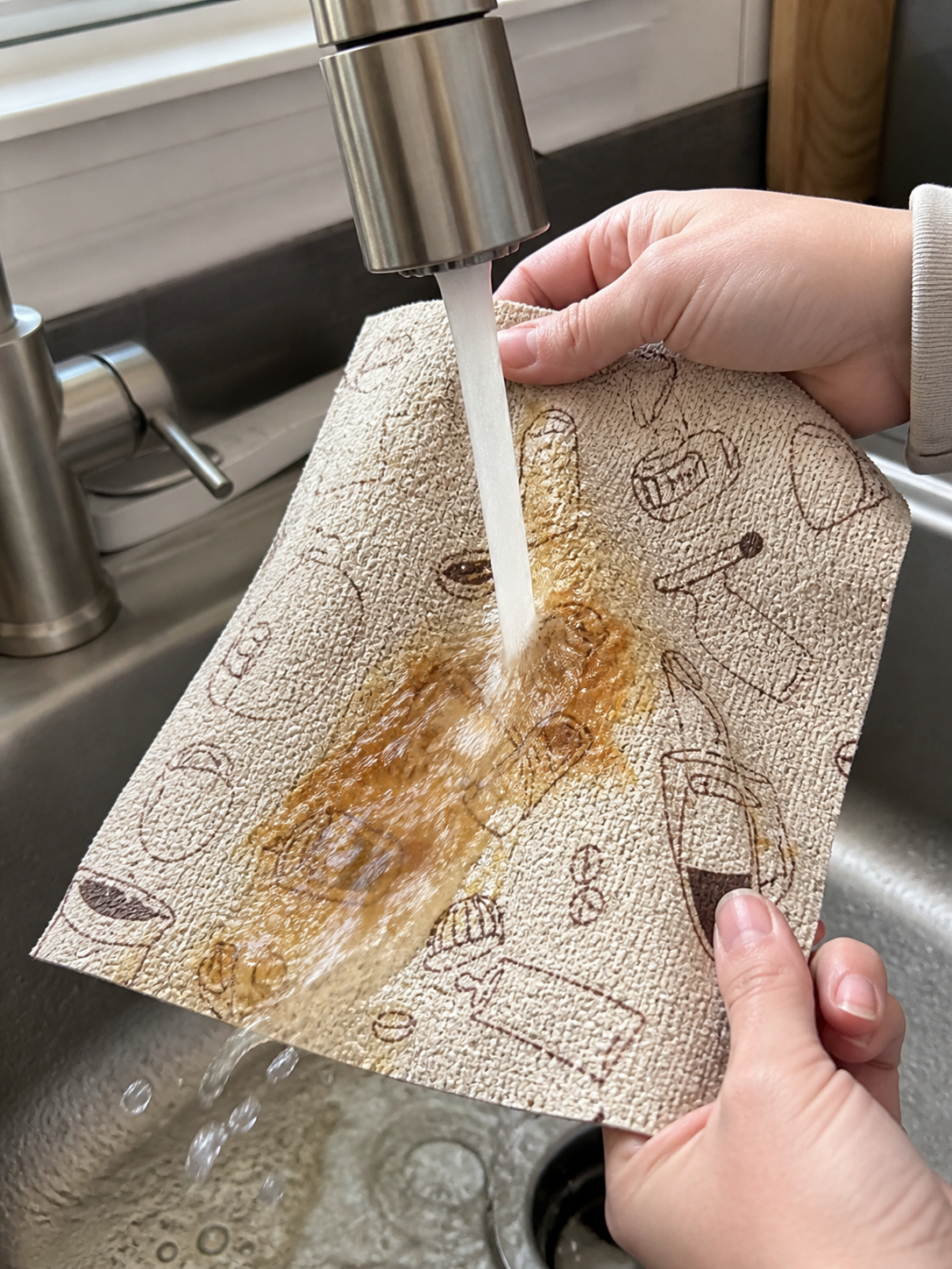 Rinse under faucet