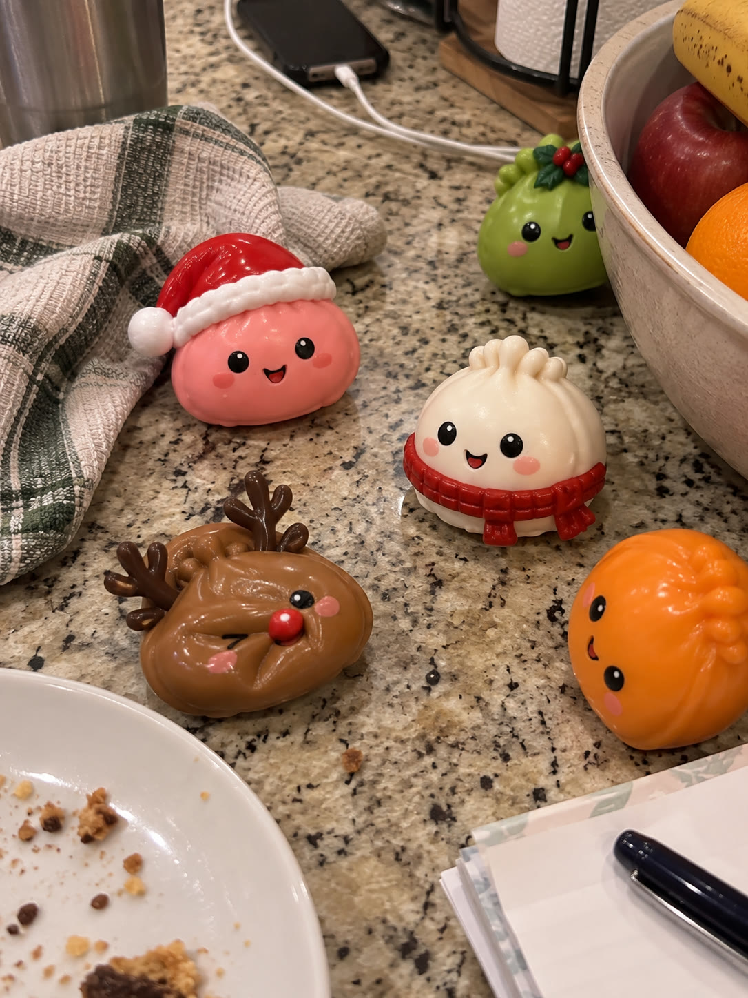 Compressed reindeer squishy showing its soft slow-rising texture