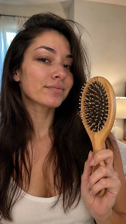 Hair shedding on a brush