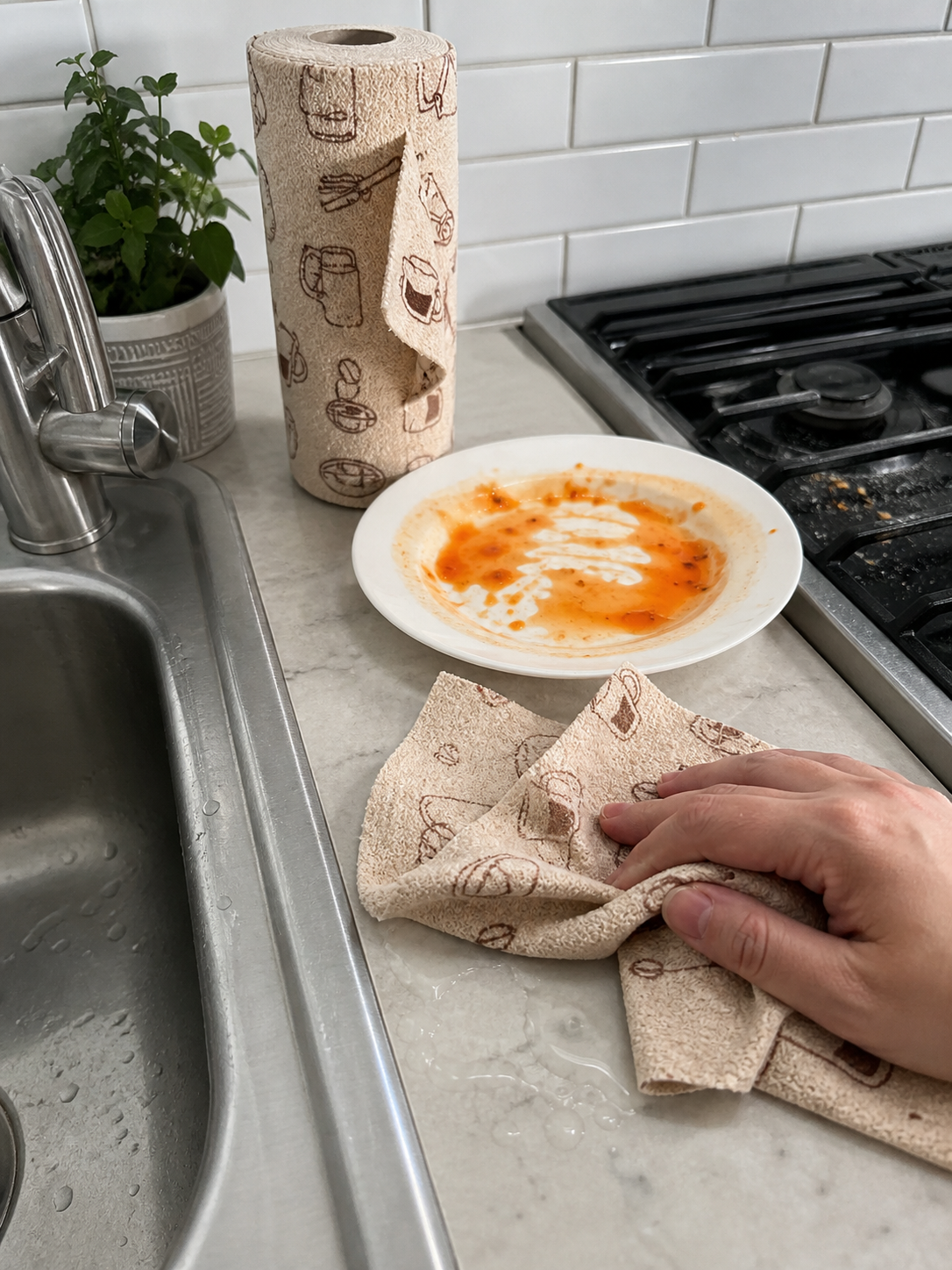 Sink and plate cleanup
