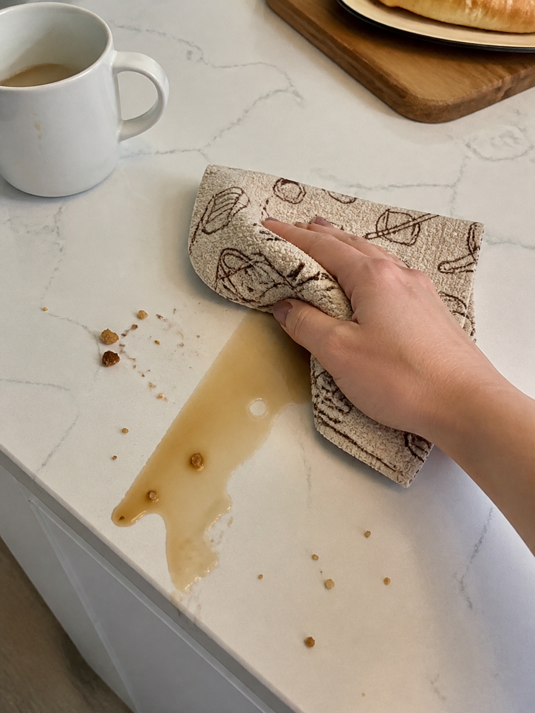 Coffee spill cleanup