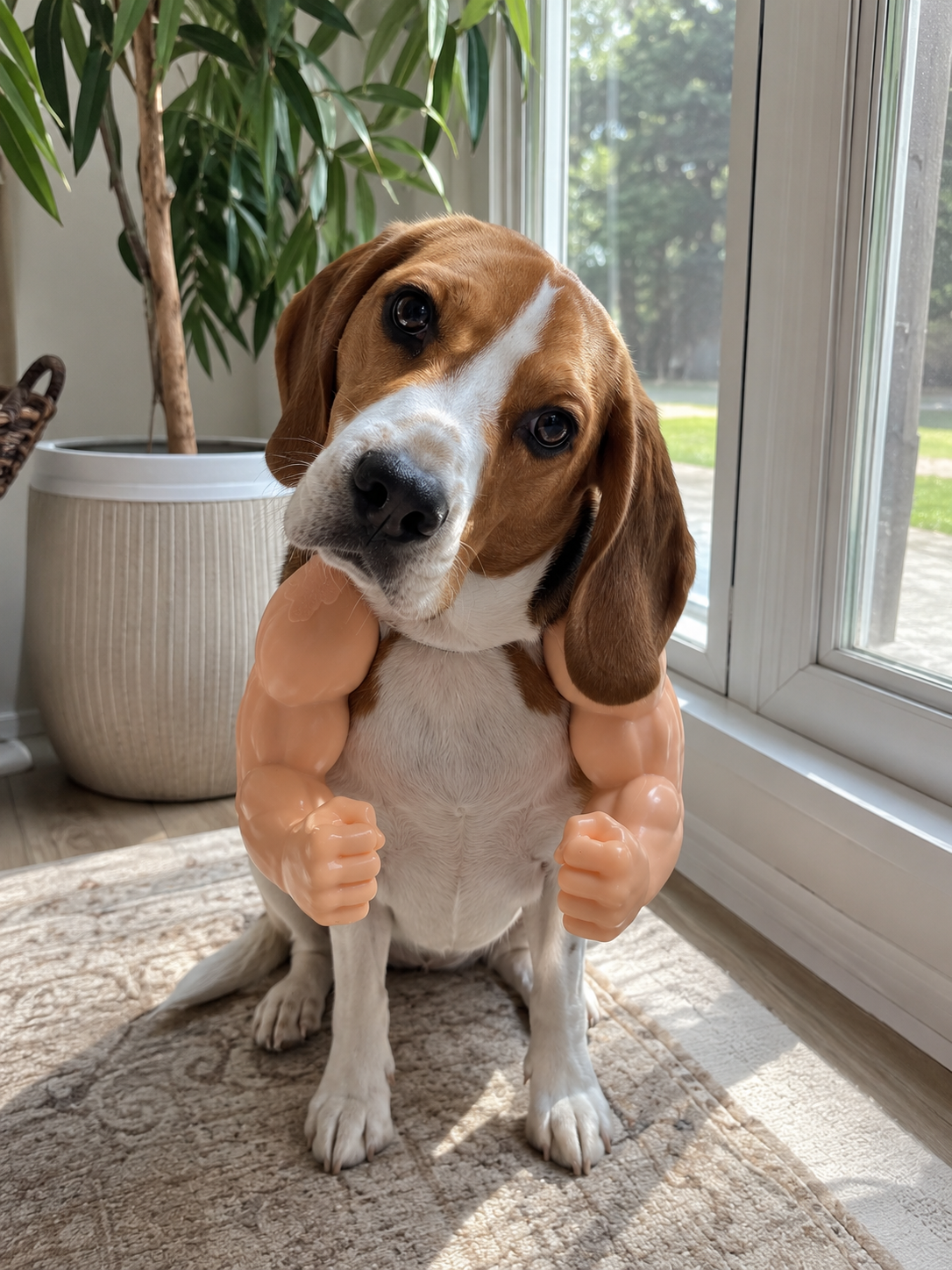 Customer pet wearing selected muscle arm color