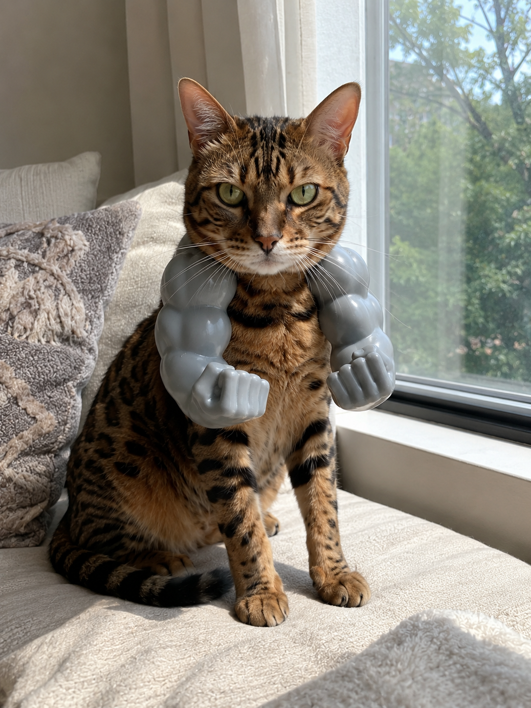 Customer pet wearing selected muscle arm color