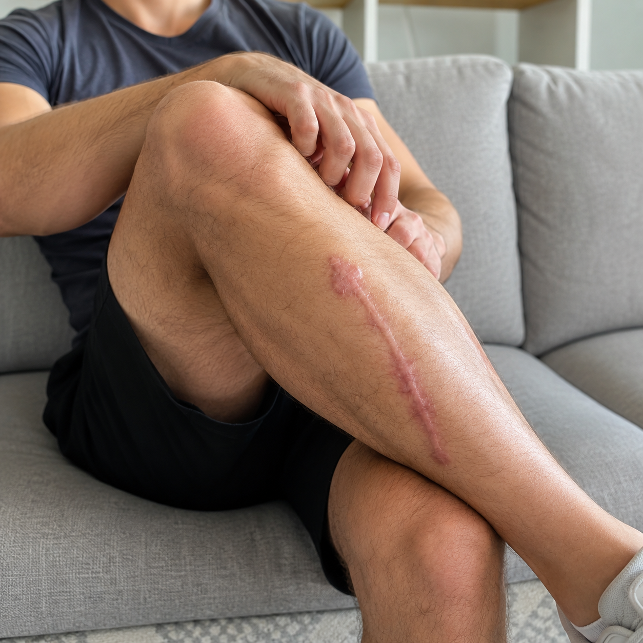 Leg scar review photo before