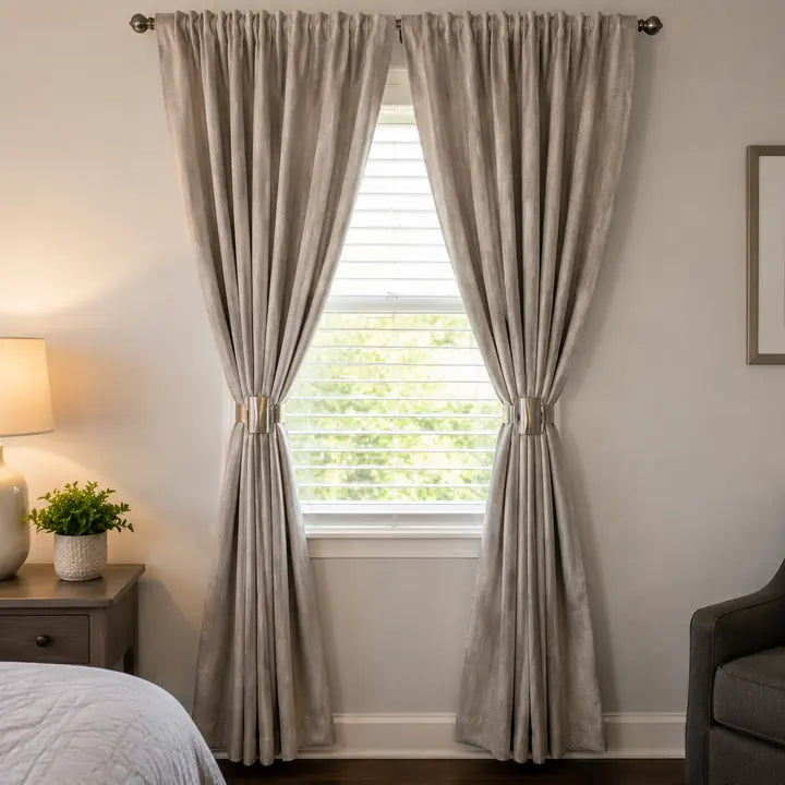 Curtain clips used on bedroom curtains for multiple rooms