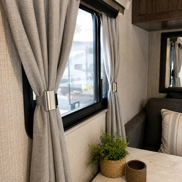 Magnetic curtain clips used on RV curtains