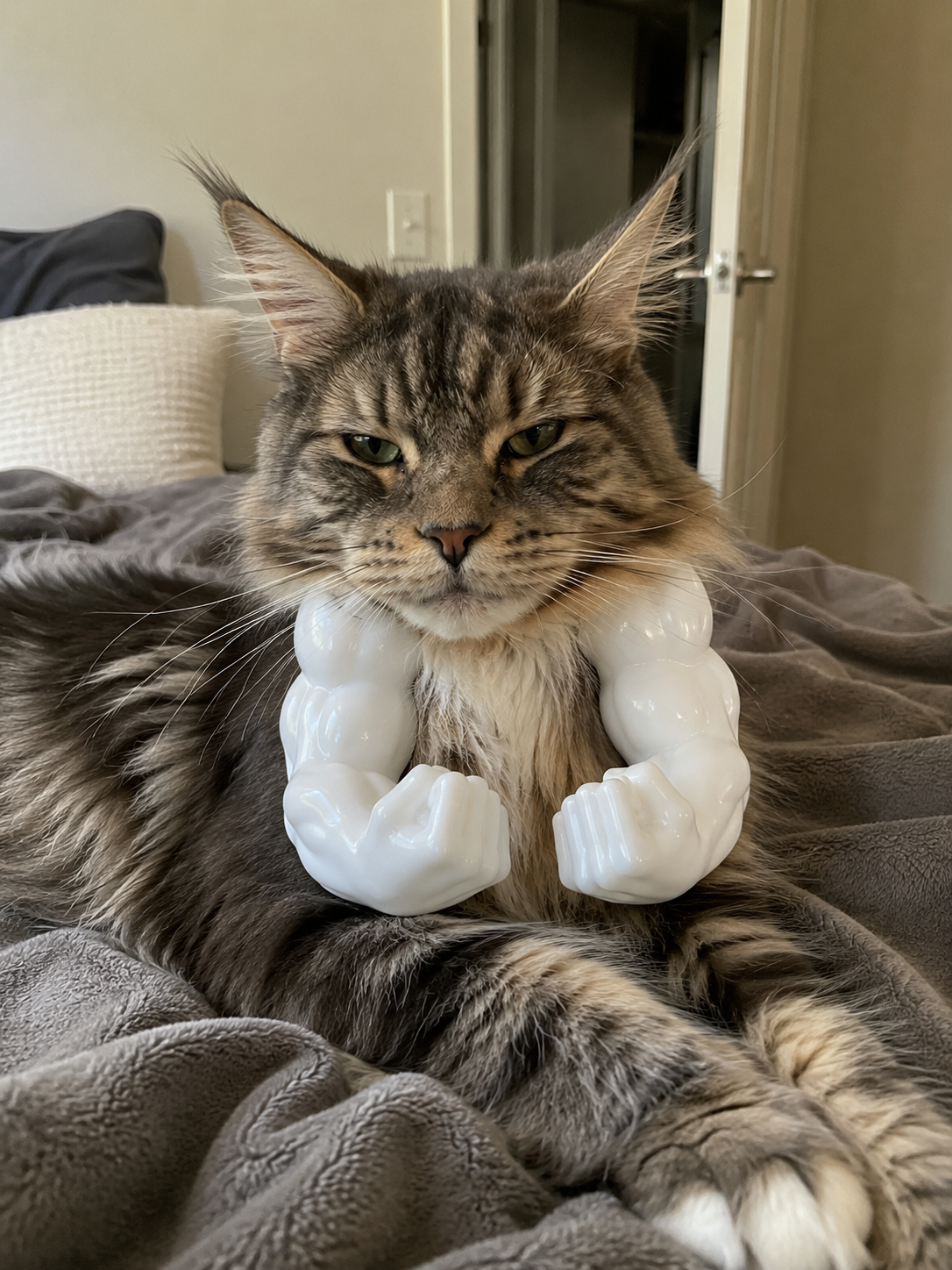 Customer pet wearing selected muscle arm color