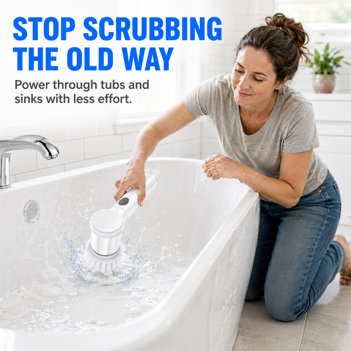 Stop scrubbing the old way with an electric spin scrubber.