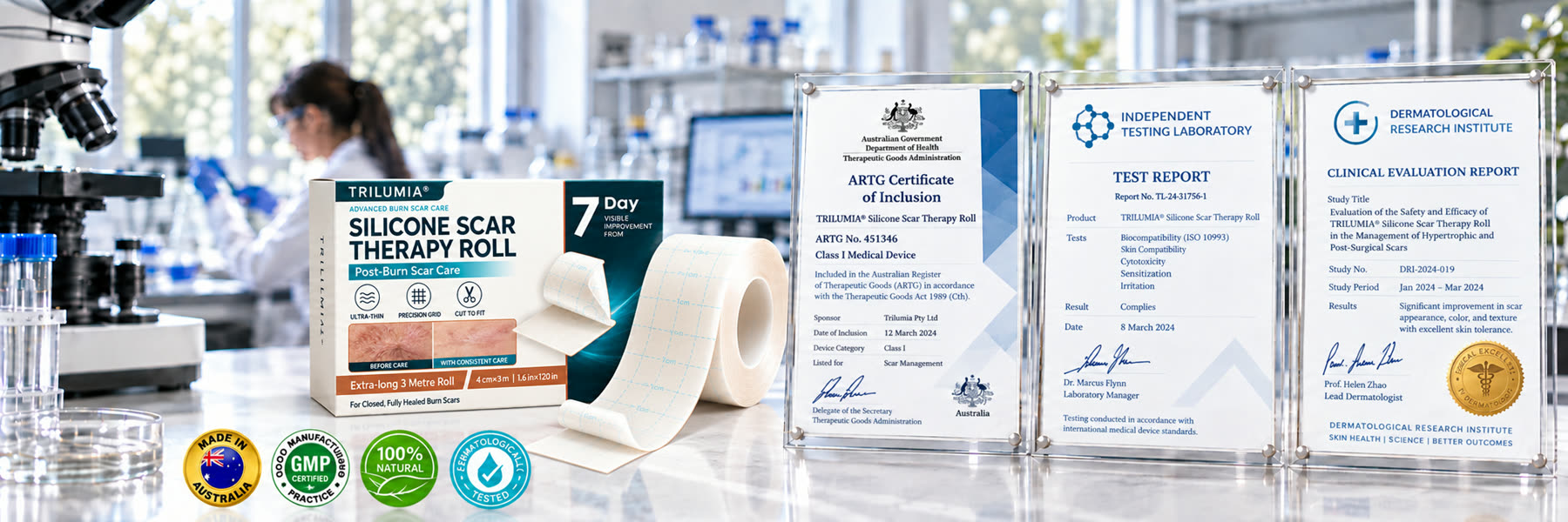TRILUMIA® product presentation with Australian ARTG and independent test reports
