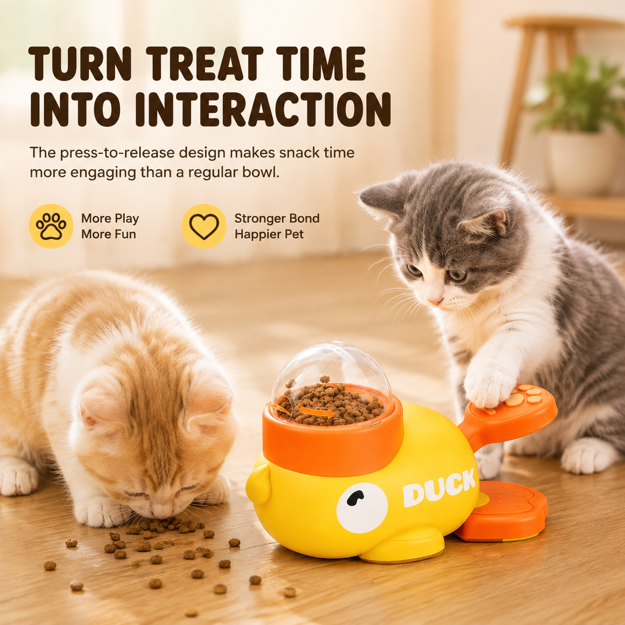 Turn treat time into interaction with the Dluvivo duck feeder