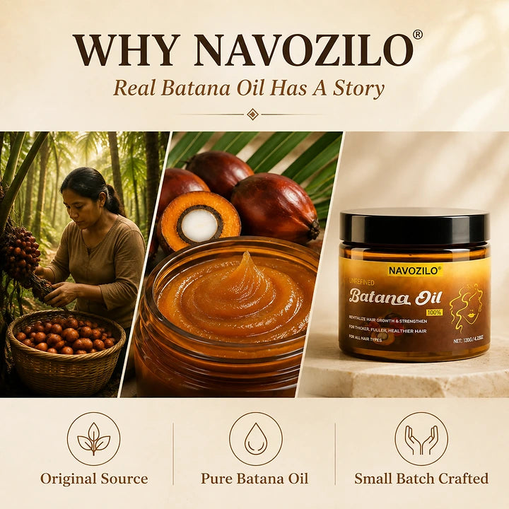 NAVOZILO Batana Oil jar with amber balm texture