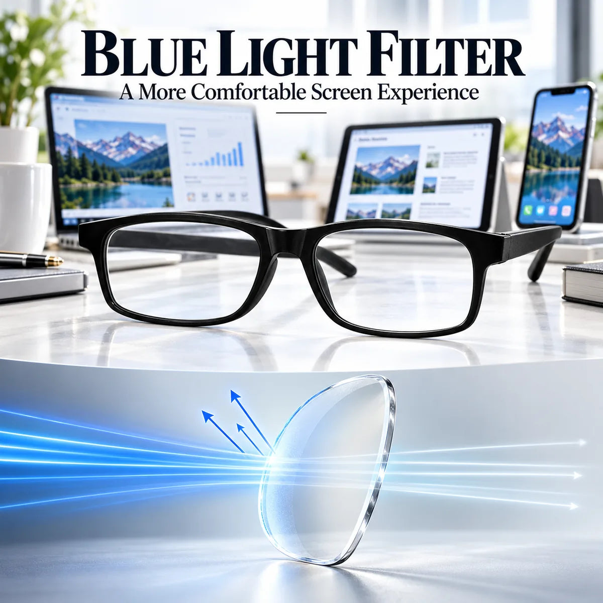 Blue light filter glasses for a more comfortable screen experience